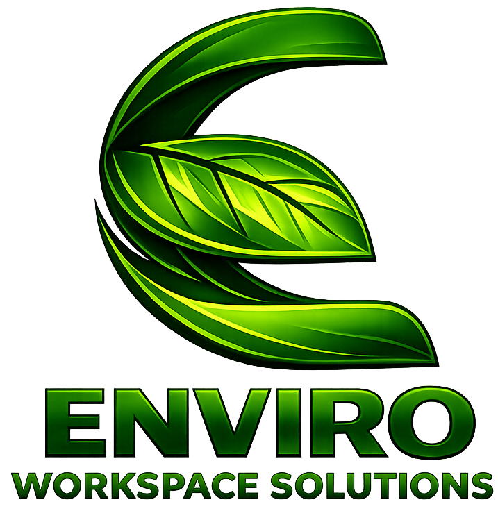 Enviro Workspace Solutions logo with a stylized green leaf forming the letter E above the company name