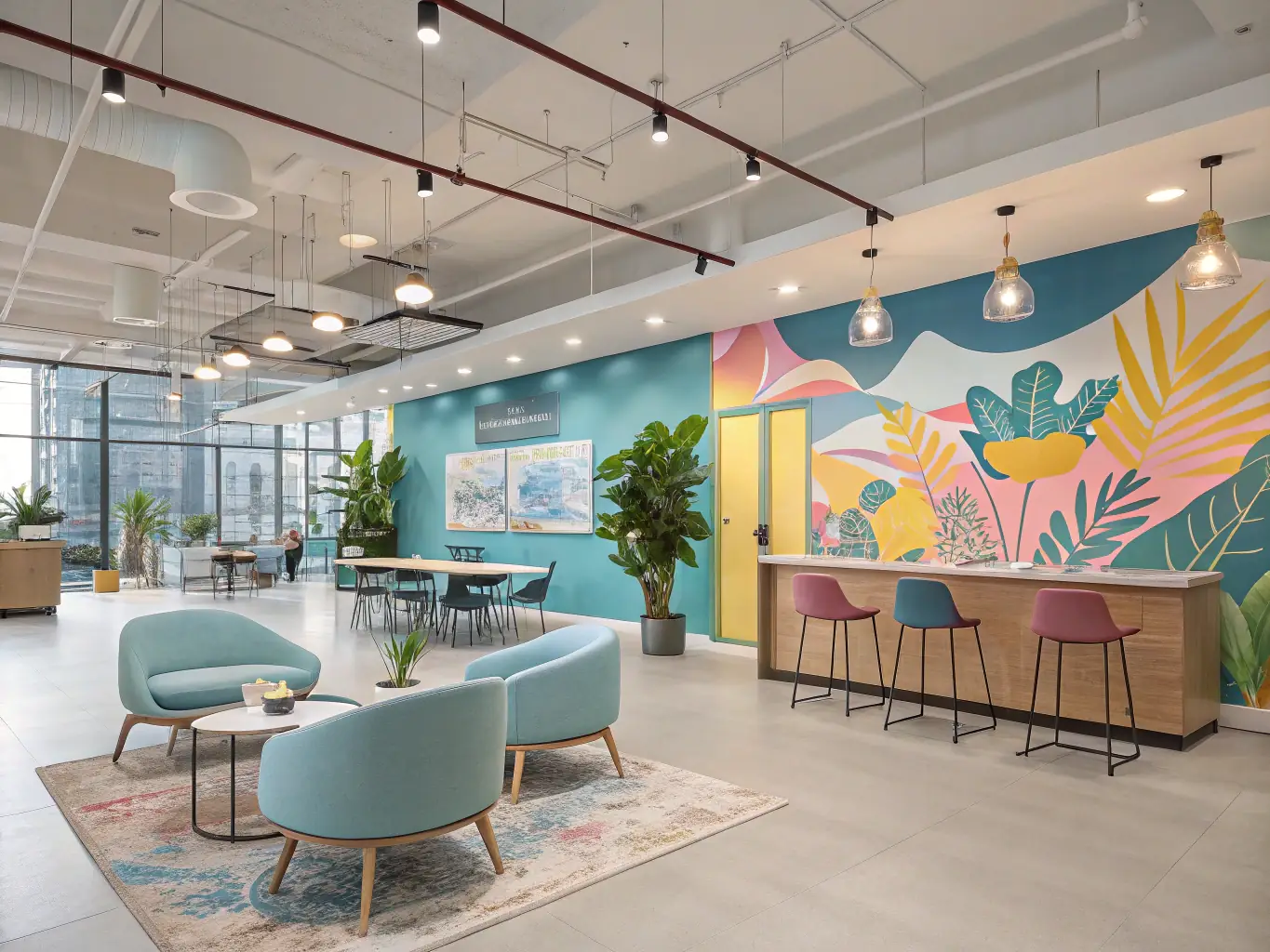 A group of modular workstations arranged to facilitate team collaboration in an open office, emphasizing flexibility and space efficiency.